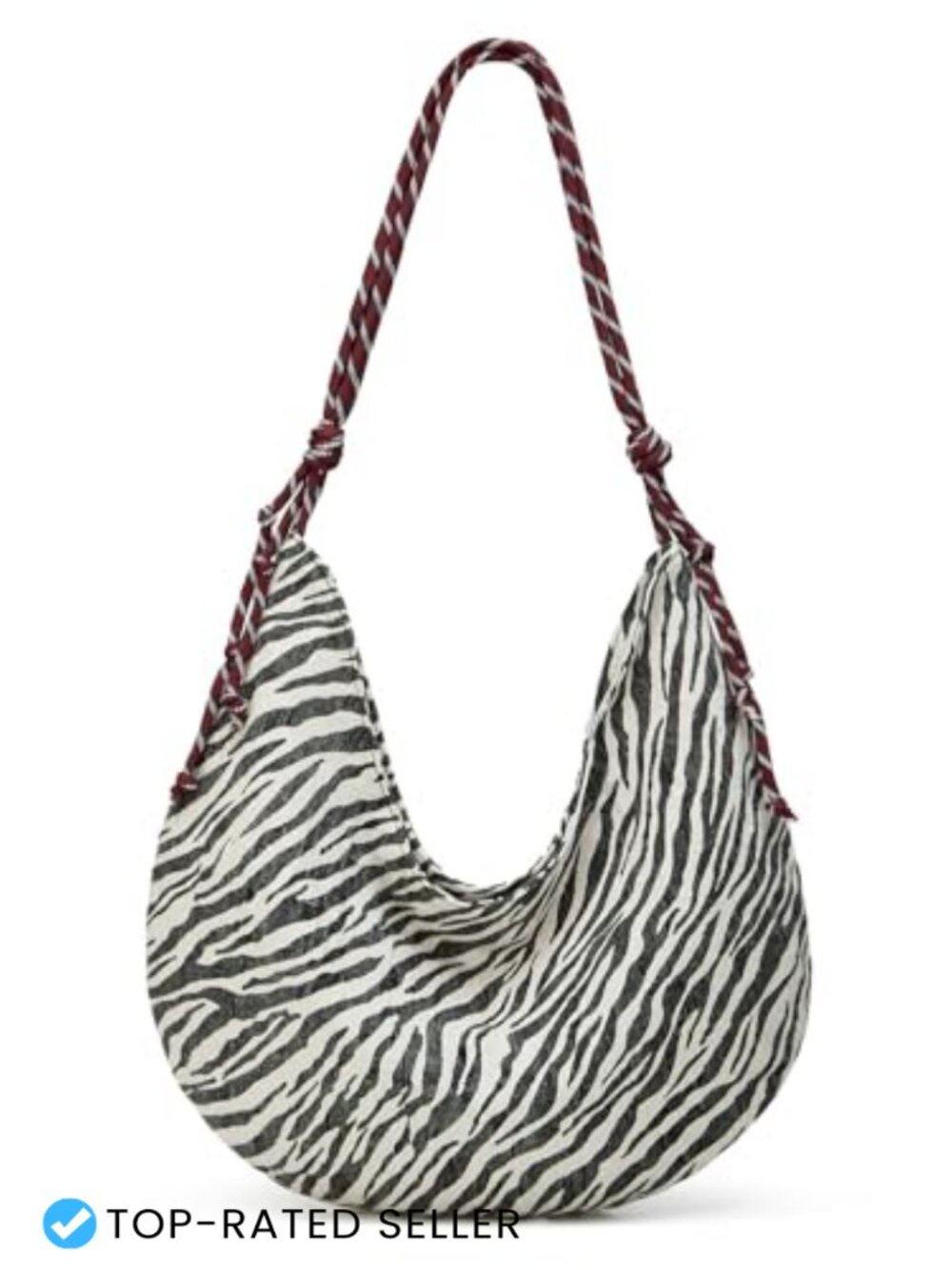 Canvas Hobo Shoulder Bag Large Tote Slouchy Crescent Handbag Underarm Purse